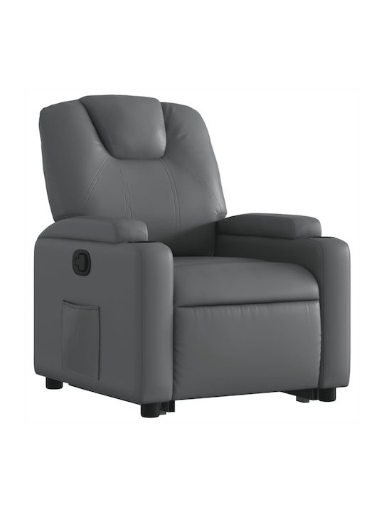 Fotoliu Relax cu Puf din Piele Ecologică Gri 74x88x97cm