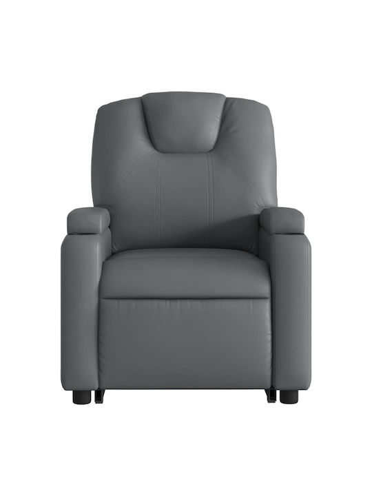 Fotoliu Relax cu Puf din Piele Ecologică Gri 74x88x97cm