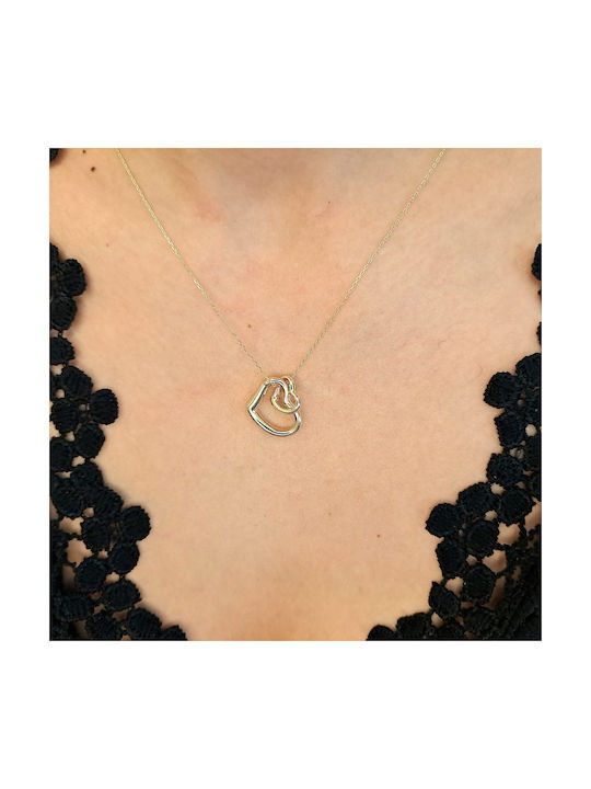 Kosmima Michalis Necklace with design Heart from Gold 14K