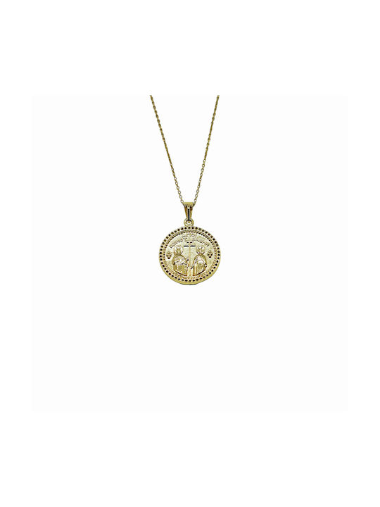 Kosmima Michalis Necklace Constantine Amulet from Gold Plated Silver with Zircon