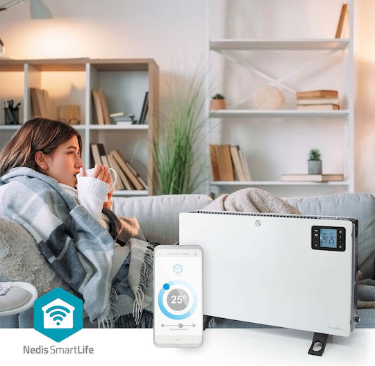 Nedis SmartLife Θερμοπομπός Δαπέδου 2000W με Ηλεκτρονικό Θερμοστάτη και WiFi 59.8x37.5cm Λευκό