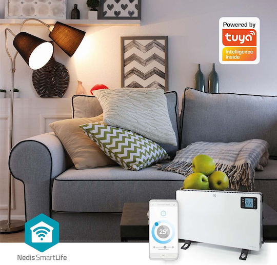 Nedis SmartLife Θερμοπομπός Δαπέδου 2000W με Ηλεκτρονικό Θερμοστάτη και WiFi 59.8x37.5cm Λευκό