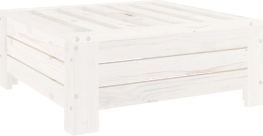 vidaXL Стойка за чадър Дърво Бял 63.5x63.5x26см