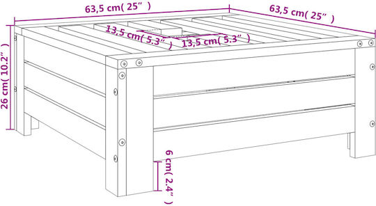vidaXL Стойка за чадър Дърво Бял 63.5x63.5x26см