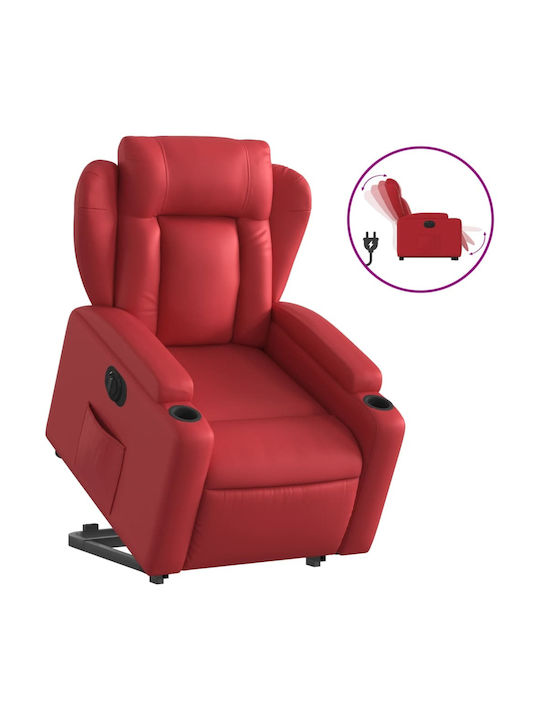 Relaxsessel mit Fußhocker aus Kunstleder Rot 77x94.5x100cm