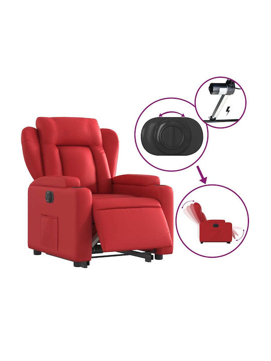 Relaxsessel mit Fußhocker aus Kunstleder Rot 77x94.5x100cm