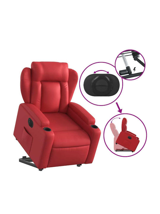 Relaxsessel mit Fußhocker aus Kunstleder Rot 77x94.5x100cm
