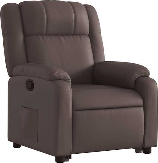 Relaxsessel mit Fußhocker aus Kunstleder Braun 77x95x99cm