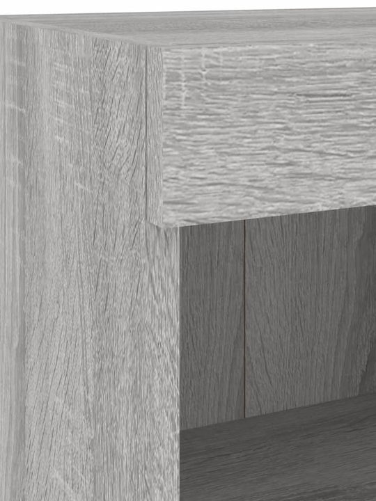 Wohnzimmer TV-Einheit Grey Sonoma mit Beleuchtung L80xB30cm