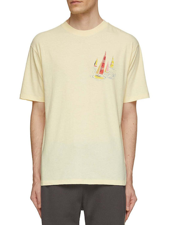 Scotch & Soda Artwork Men's Short Sleeve Blouse Yellow