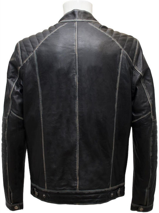 Δερμάτινο Μπουφάν Μαύρο (BLACK)