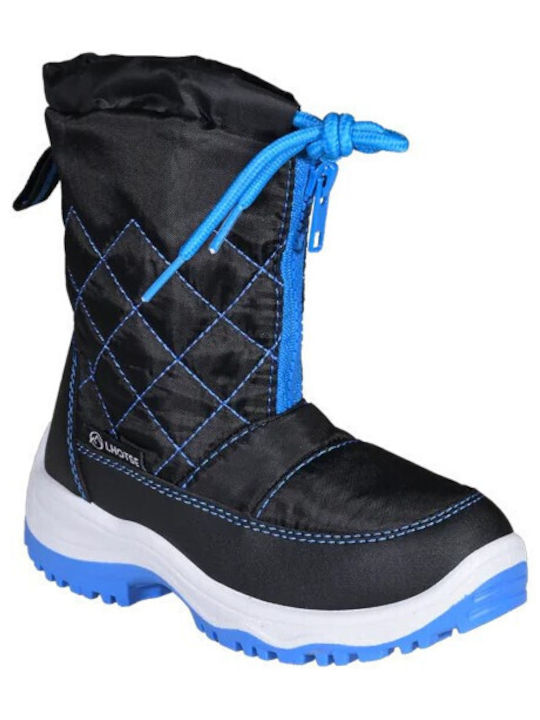 Lhotse Kids PU Leather Boots with Zipper Black