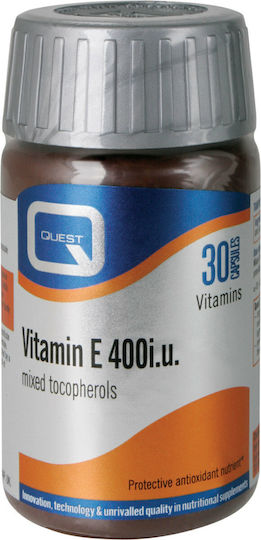 Quest Vitamin E Βιταμίνη για τo Δέρμα & Αντιοξειδωτική δράση 400iu 268mg 30 κάψουλες