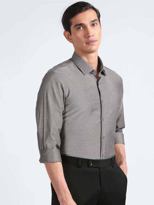 Calvin Klein Men's Shirt Long Sleeve Cotton Gray