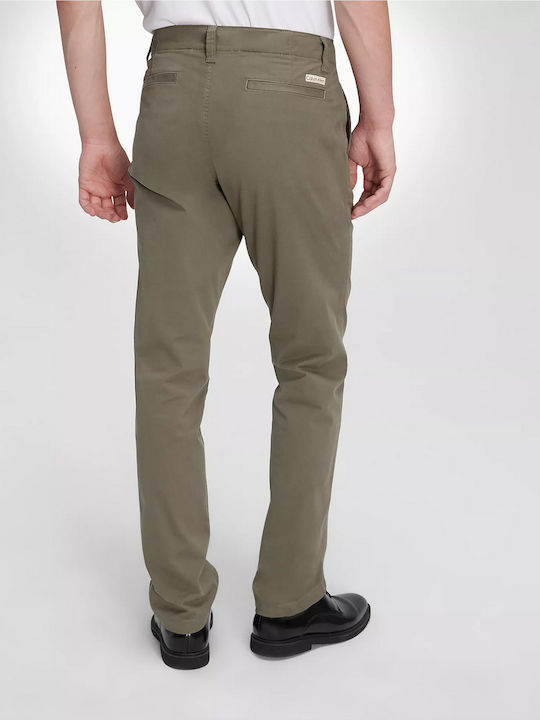 Calvin Klein Men's Trousers Chino in Slim Fit Khaki