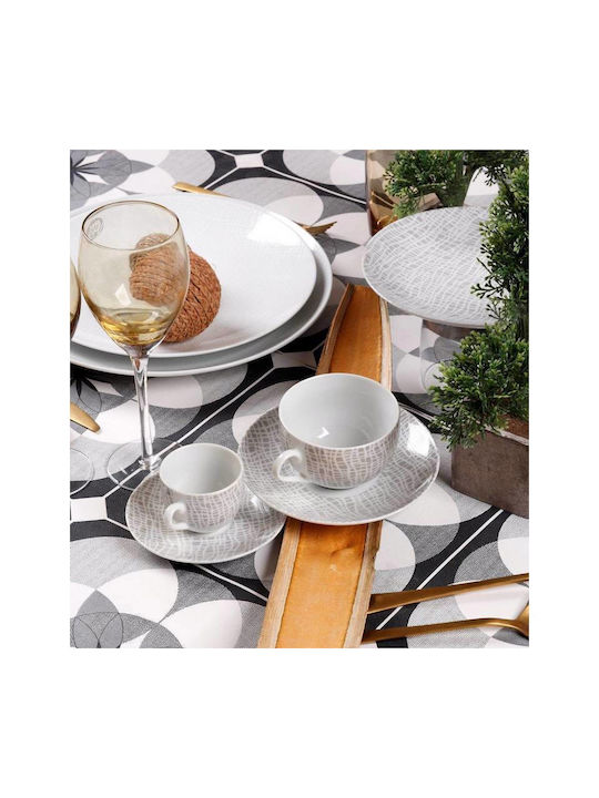 Cryspo Trio Fashion Cereal Serving Bowl Round made of Porcelain Grey with Diameter 16cm