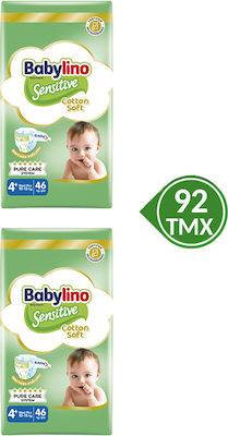 Babylino Tape Diapers Chamomile Sensitive 1+1 No. 4+ for 10-15 kgkg 92pcs