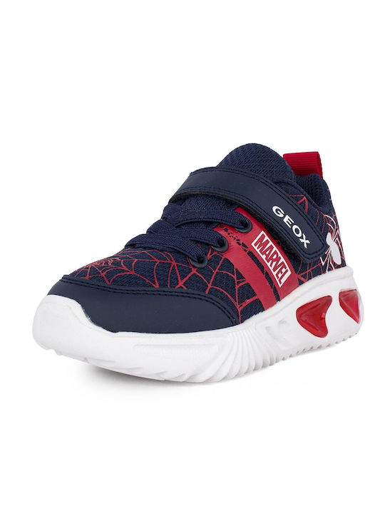 Geox Παιδικά Sneakers J Assister Anatomisch mit Klettverschluss & Lichtern Marineblau ->