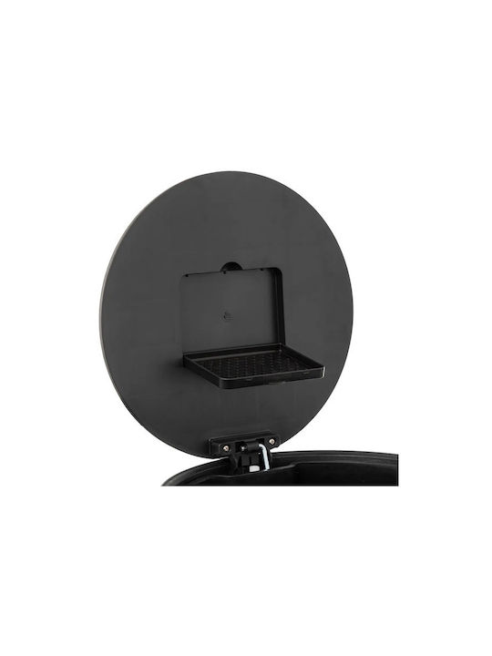 5Five Waste Bin Waste Metallic with Pedal Black 30lt 1pcs