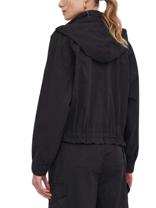 DKNY Kurz Damen Puffer Jacke für Winter Schwarz