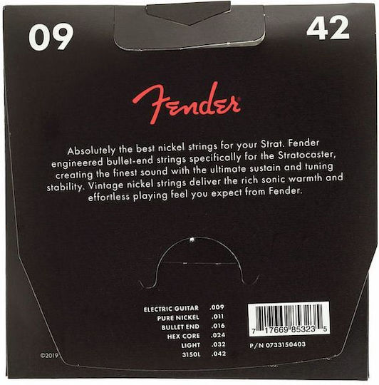 Fender Σετ Χορδών Nickel Wound Ηλεκτρικής Κιθάρας 9 - 42"