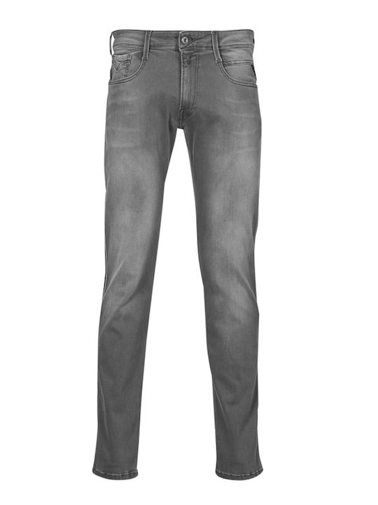 Anbass Ανδρικό Παντελόνι Τζιν Ελαστικό με Skinny Εφαρμογή Γκρι