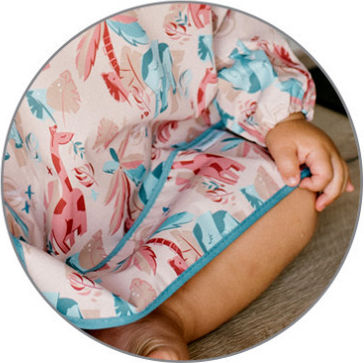 Babyono Jungle Waterproof Fabric Coverall with Hoop & Loop Fastener Pocket & Sleeves Multicolour for 24 m+