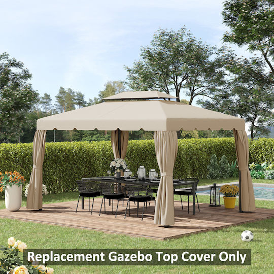 Outsunny Replacement Umbrella's Fabric Beige 3x4m