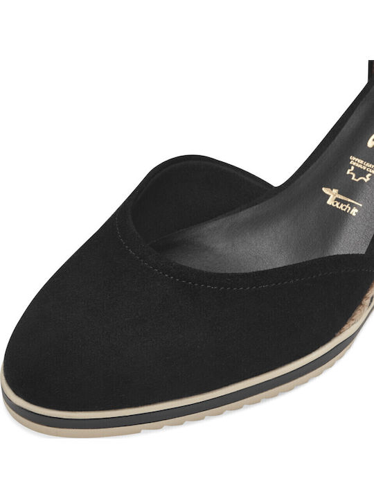 Women's Suede Platform Espadrilles Black