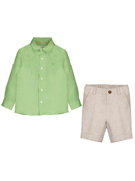 Abel & Lula Kids Set with Shorts Summer 2pcs Green