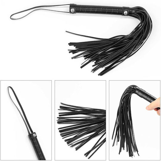 Lovetoy Deluxe Bondage Kit BDSM Kit Blindfold, Cuffs & Whip in Black Color 3pcs
