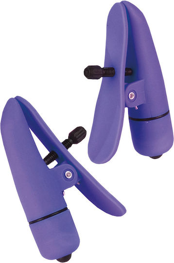 Calexotics Nipple Play Nipplettes Vibro Nipple Clamps in Purple Color