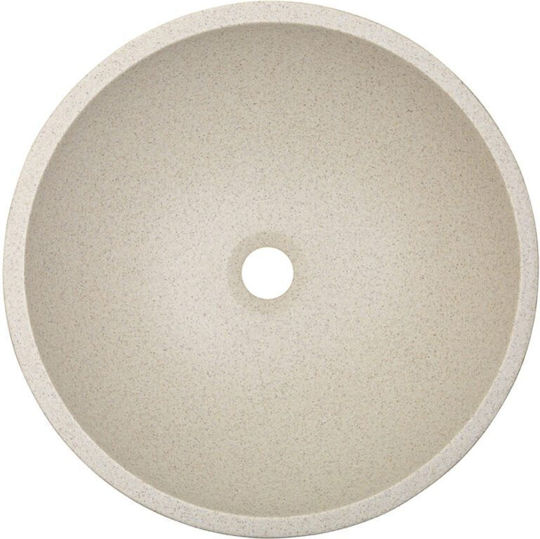 Laveo Επικαθήμενος Νιπτήρας Πορσελάνης 41x41cm Μπεζ