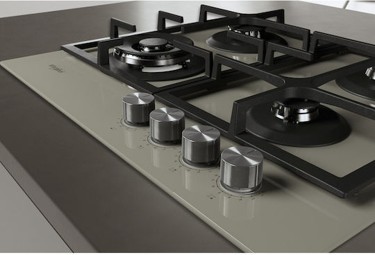 Whirlpool Εστία Υγραερίου Αυτόνομη 59x51εκ. Ασημί