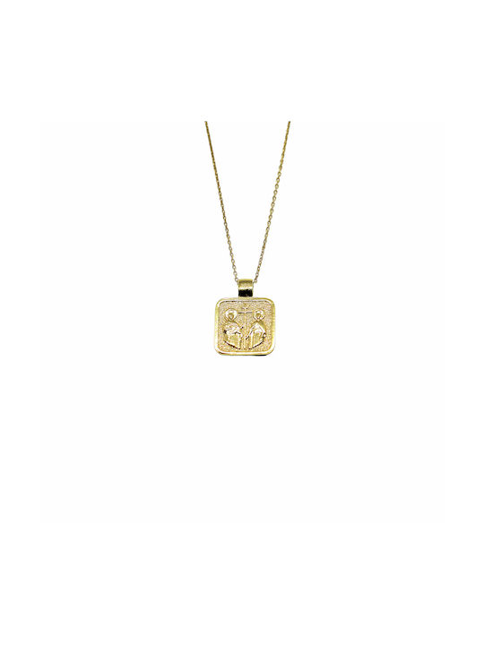 Kosmima Michalis Necklace Constantine Amulet from Gold Plated Silver with Zircon