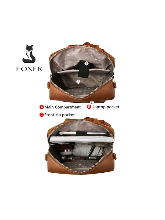 Foxer Leder Damen Tasche Rucksack Braun