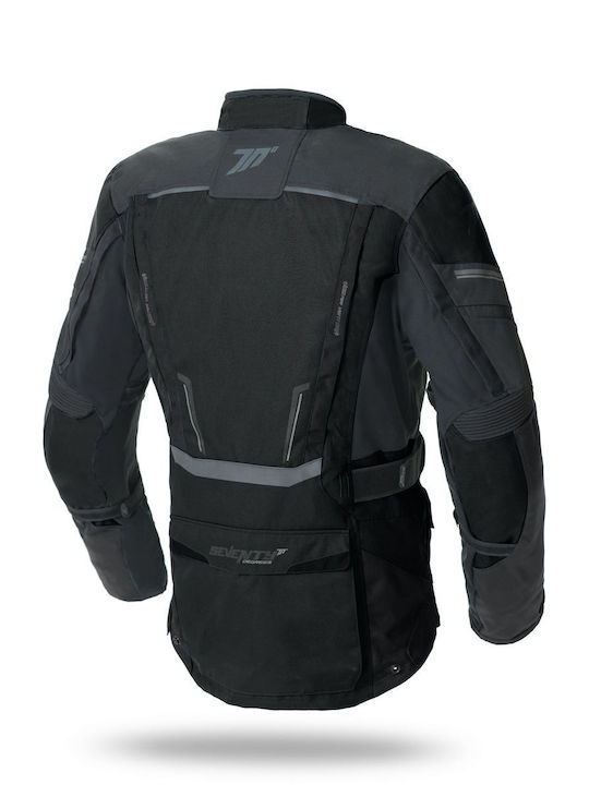 Seventy Degrees Winter Herren Motorradjacke Wasserdicht Schwarz