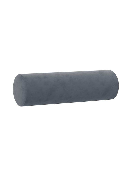 Two-Seater Velvet Couch Dark Gray with Decorative Pillows 138x77x80 cm