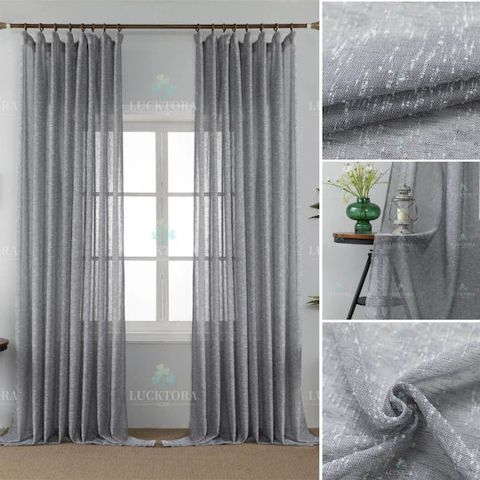 Lucktora Curtain with Pencil Pleat Gray 270x300cm