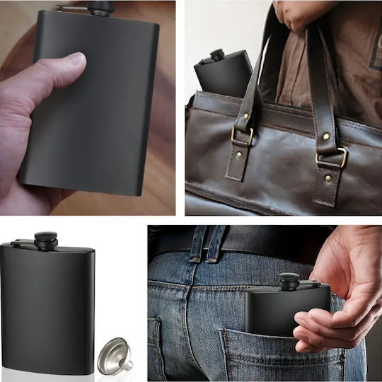 Panora Flask Stainless Steel Black 240ml