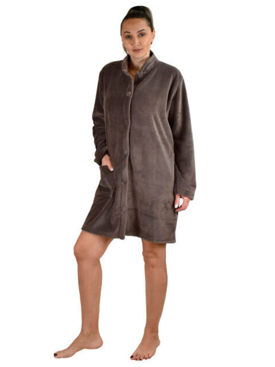 Koyote Winter Damen Vlies Robe Braun