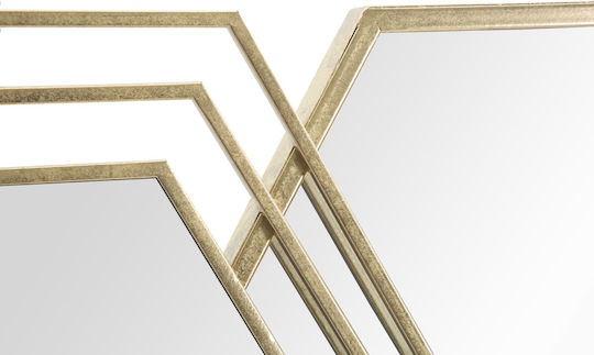 Mauro F Wall Mirror with Gold Metallic Frame 30x80cm 1pcs
