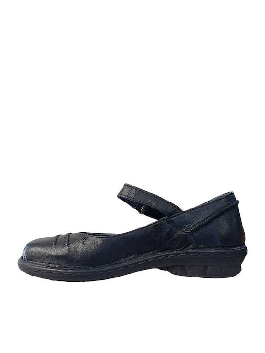 Lederne Damen Ballerinas in Schwarz Farbe