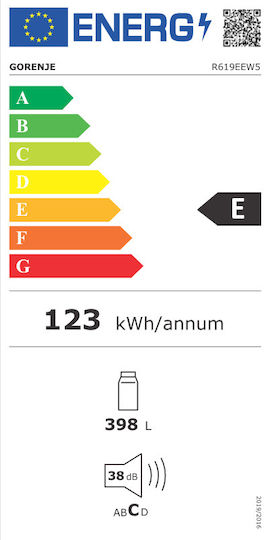 Gorenje 398лт В185xШ59.5xД66.3см. Бял R619EEW5