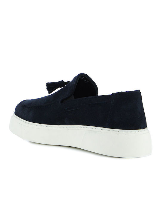 Fratelli Petridi Men's Suede Moccasins Blue