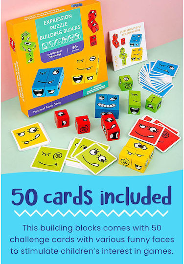 Montessori Με Κάρτες Και Κύβους Εκφράσεων Montessori Educational Game Knowledge for 3+ years Years Old