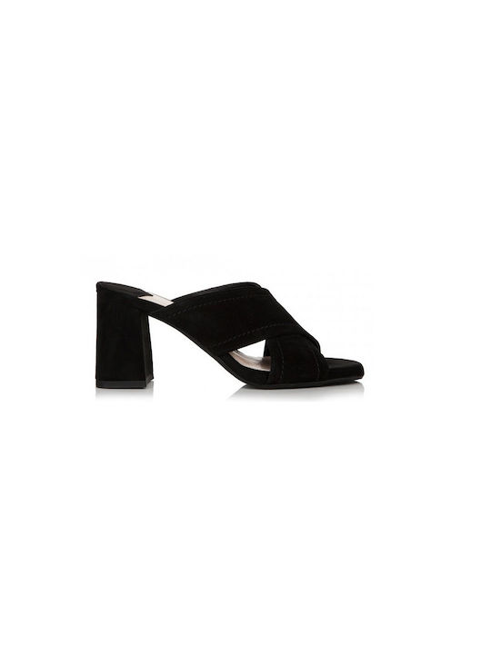 Sante Chunky Heel Mules Black