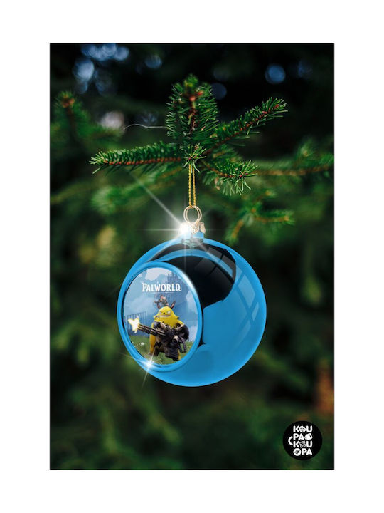 Christmas Plastic Ball Ornament Blue 8cm