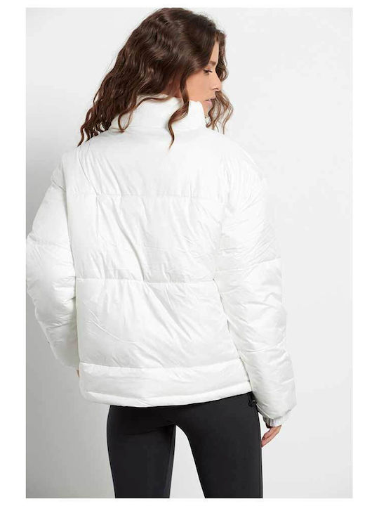 BodyTalk Women's Short Puffer Jacket for Winter White