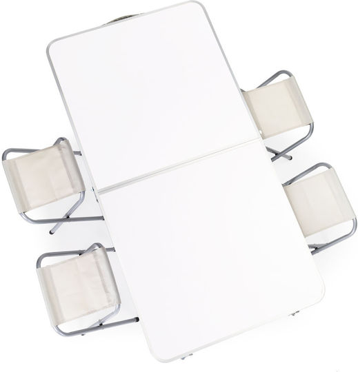 Modernhome Camping Table Set Folding in Case White